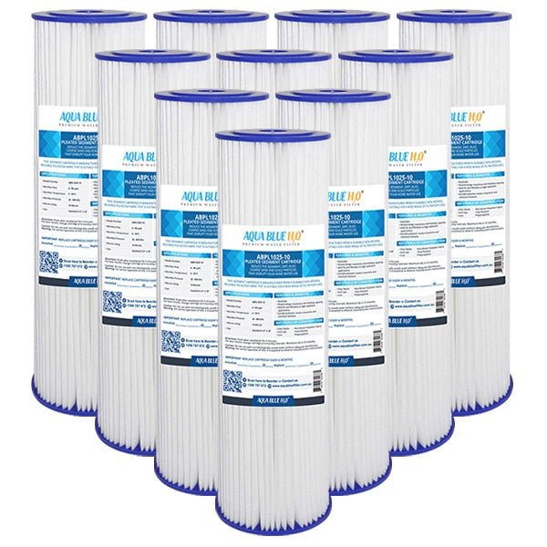 Aqua Blue H20 Washable Pleated Sediment Filter 10 x 2.5 5MIC - WATER FILTER DISTRIBUTORS