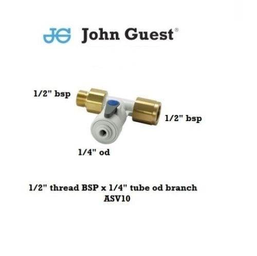 John Guest ASV10 Angle Stop Valve 1/2" BSP x 1/4" - WATER FILTER DISTRIBUTORS