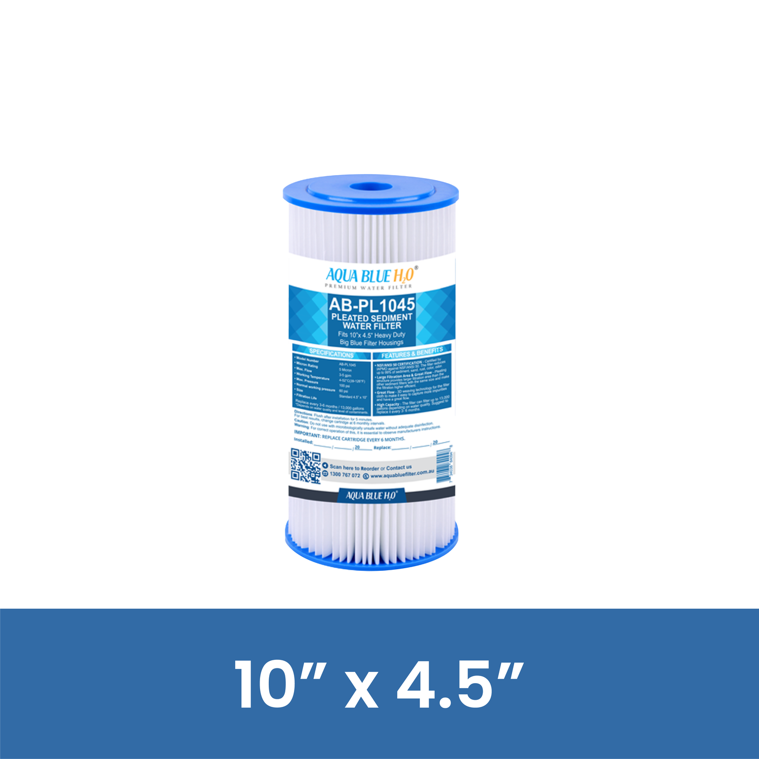 10”x4.5” PLEATED SEDIMENT - WATER FILTER DISTRIBUTORS