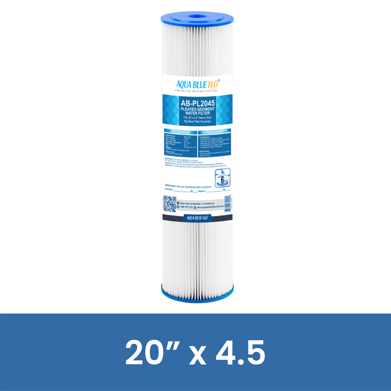 20”x4.5” PLEATED SEDIMENT - WATER FILTER DISTRIBUTORS