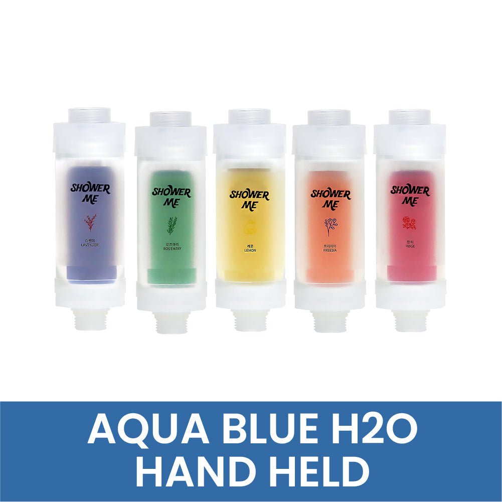 Aqua Blue H2O handheld shower filter with vitamin based filtration