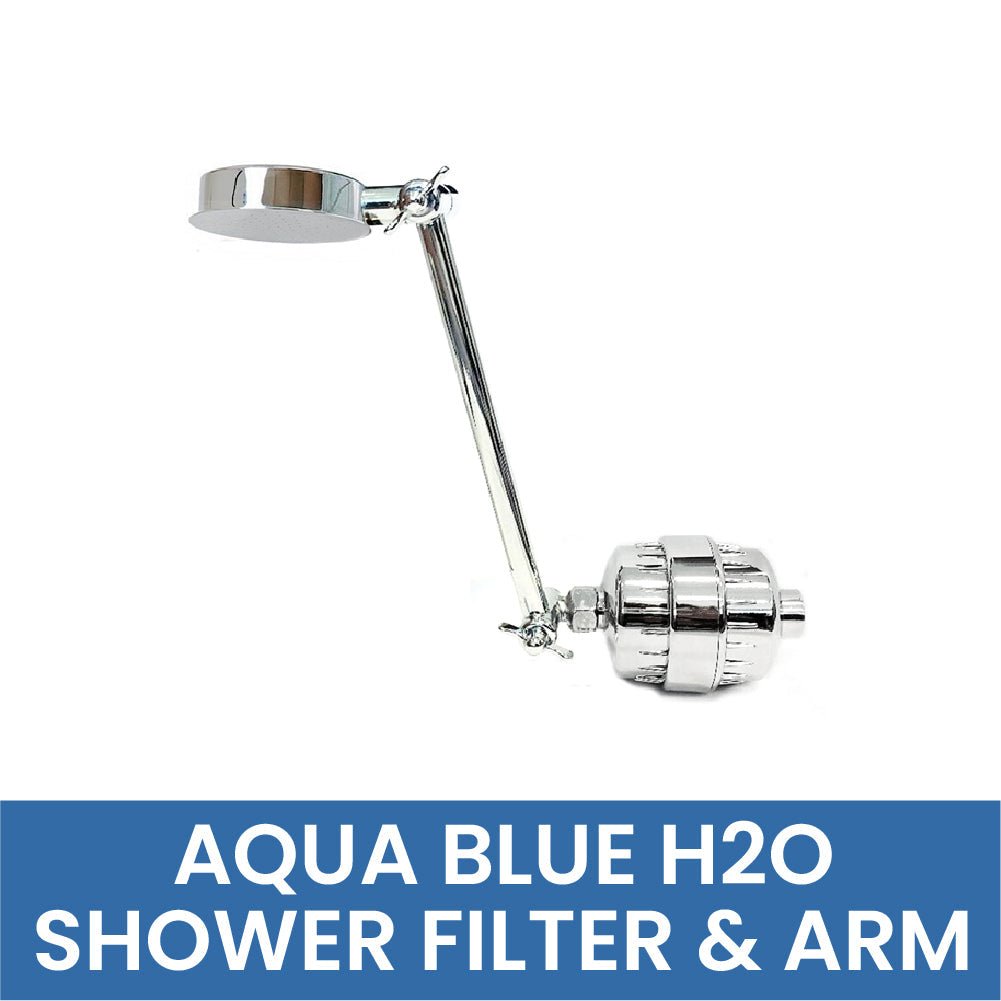 AQUA BLUE H2O SHOWER FILTER & ARM - WATER FILTER DISTRIBUTORS