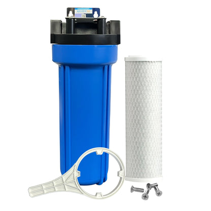 10" Big Blue Housing w/Press Relief Button 5 Micron Carbon Block Filter - WATER FILTER DISTRIBUTORS