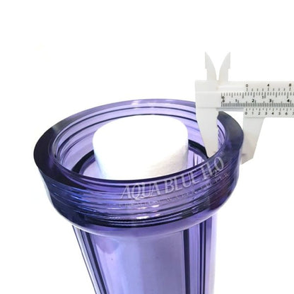 10" Clear Big Blue Housing w/ Presser Relief Button, CTO Coconut Shell Carbon Block Filter 10 x 2.5, 5MIC - WATER FILTER DISTRIBUTORS