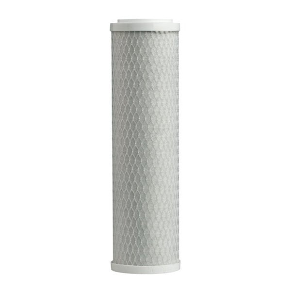 10" Clear Big Blue Housing w/ Presser Relief Button, CTO Coconut Shell Carbon Block Filter 10 x 2.5, 5MIC - WATER FILTER DISTRIBUTORS