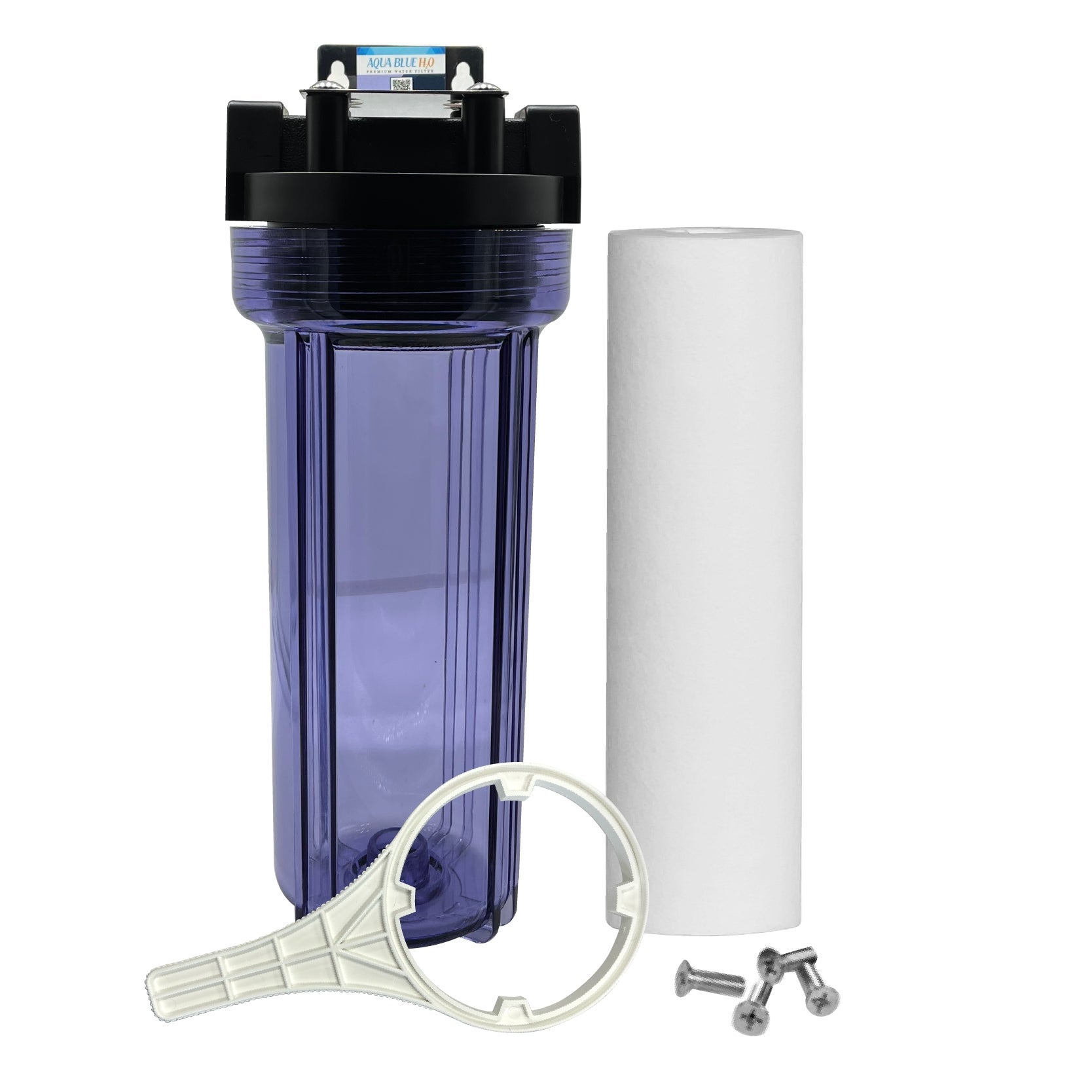 10" Clear Big Blue Housing w/ Presser Relief Button, Polyspun Sediment Water Filter - WATER FILTER DISTRIBUTORS