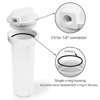 10 inch Replacement Filter Housing with Carbon block filter set - WATER FILTER DISTRIBUTORS