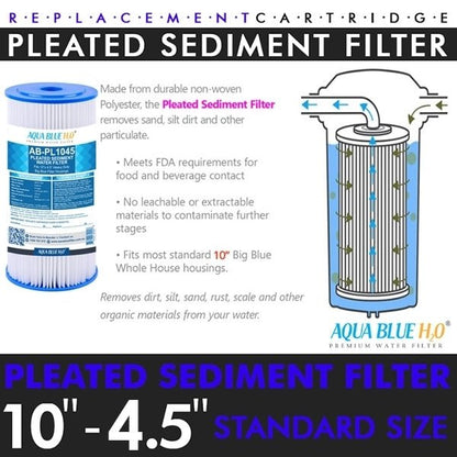 10" x 4.5" Big Blue Triple Whole House Water System with UV Guard UVG SLT30 System - WATER FILTER DISTRIBUTORS