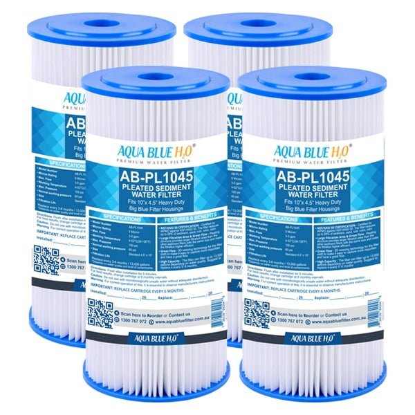 10" x 4.5" Whole House Big Blue Pleated Sediment 10 Micron Water Filter Replacement Cartridge - WATER FILTER DISTRIBUTORS