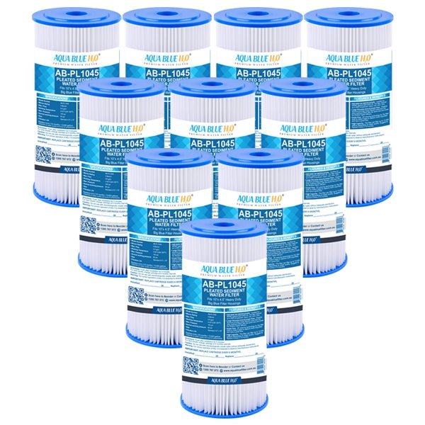 10" x 4.5" Whole House Big Blue Pleated Sediment 10 Micron Water Filter Replacement Cartridge - WATER FILTER DISTRIBUTORS