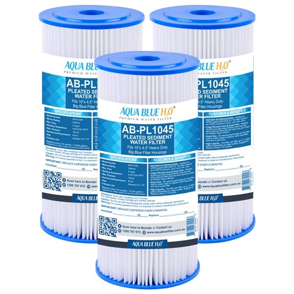 10" x 4.5" Whole House Big Blue Pleated Sediment 10 Micron Water Filter Replacement Cartridge - WATER FILTER DISTRIBUTORS