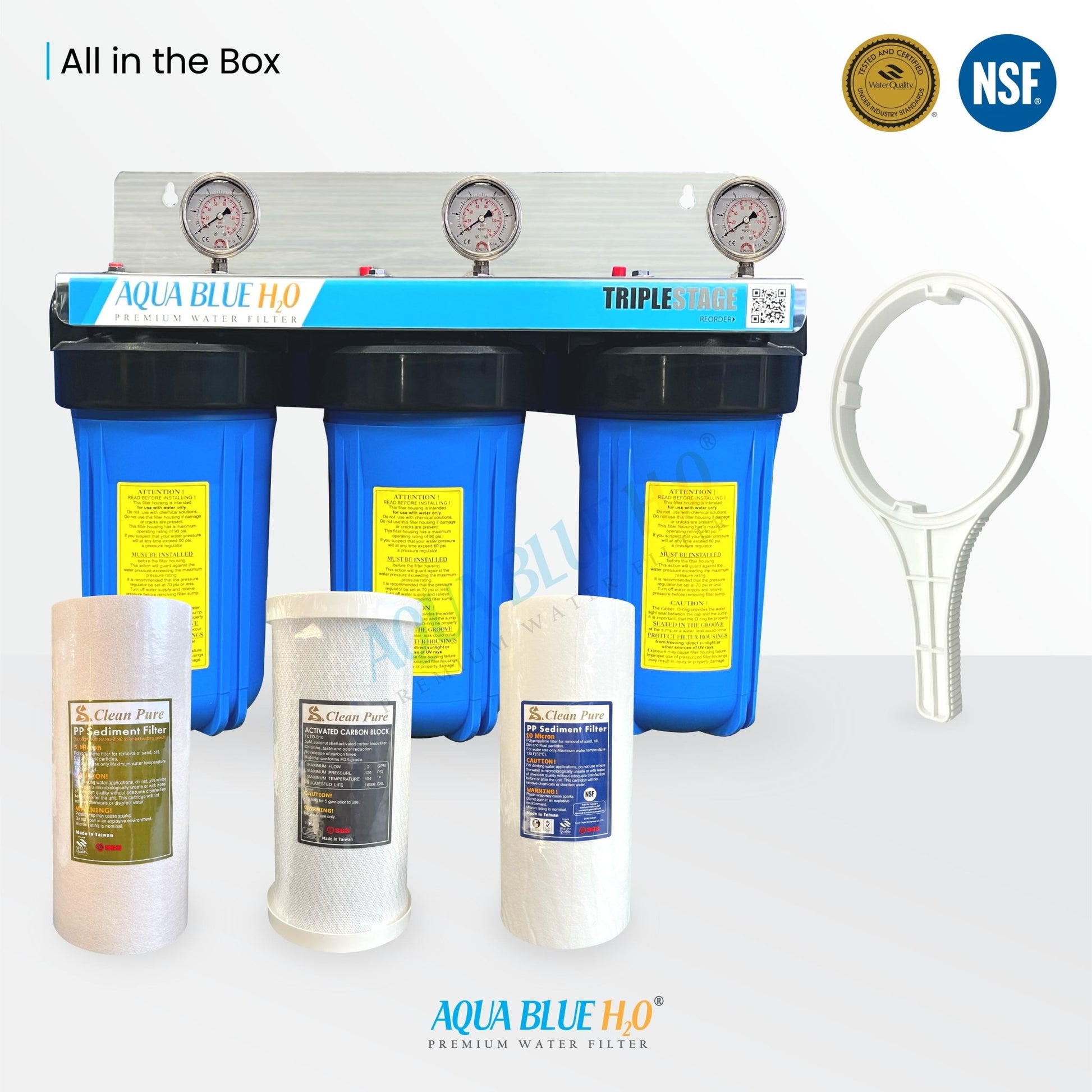 10x 4.5" Whole house water filter system Bacteria removal suitable for Rainwater tank or main water WATER FILTER DISTRIBUTORS