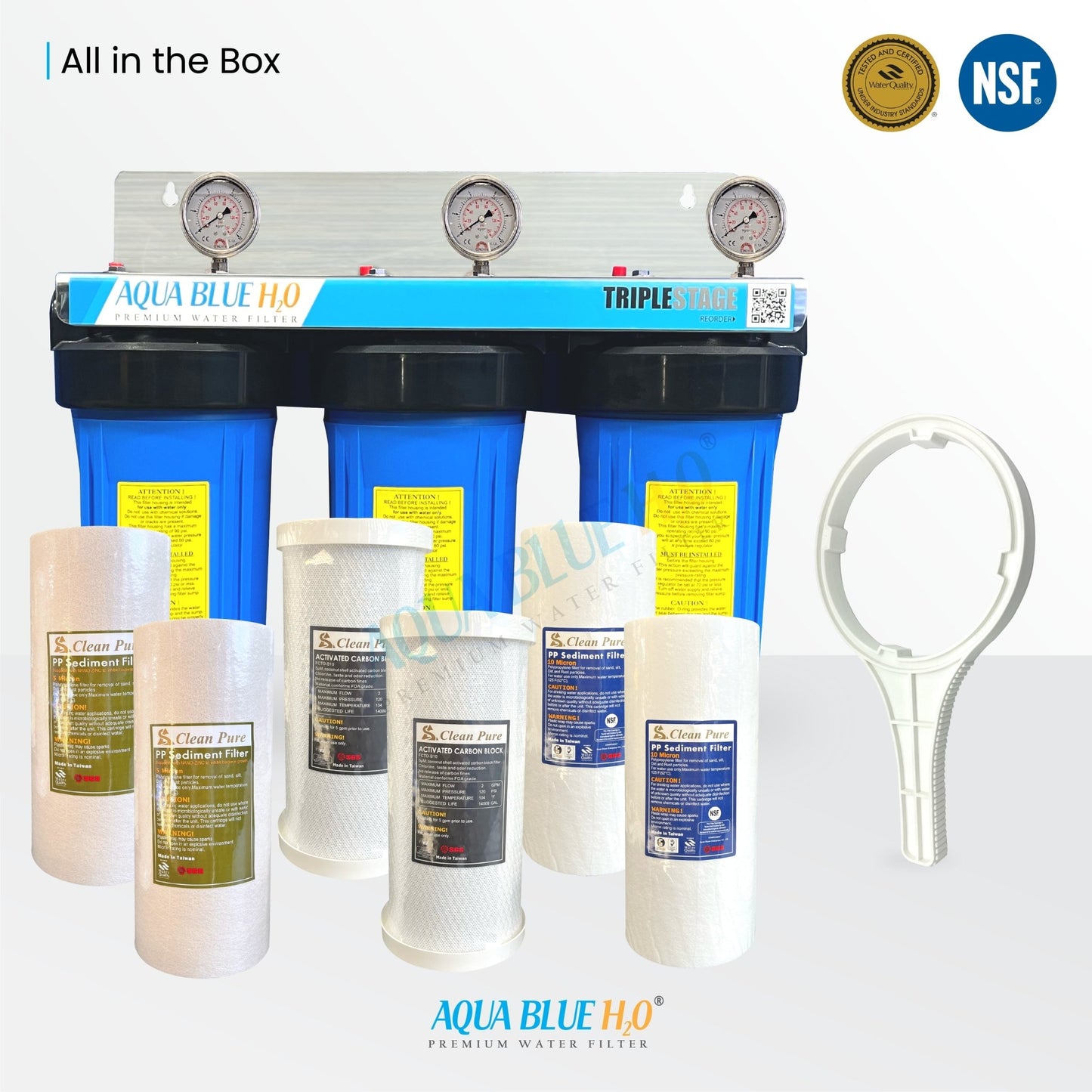 10x 4.5" Whole house water filter system Bacteria removal suitable for Rainwater tank or main water WATER FILTER DISTRIBUTORS