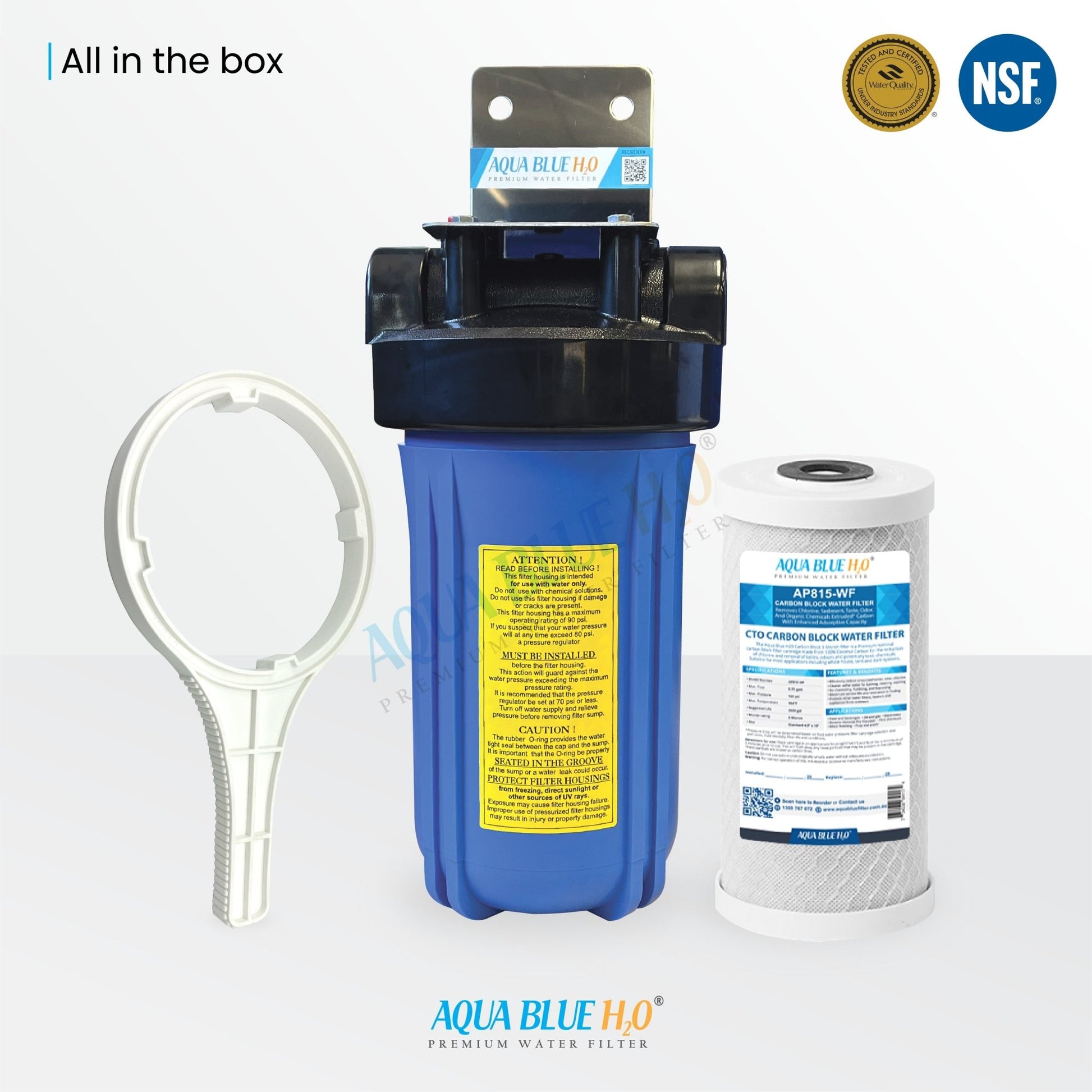 10"x4.5" Big Blue Single High Flow Whole Housing System 3M AP815 Compatible - WATER FILTER DISTRIBUTORS