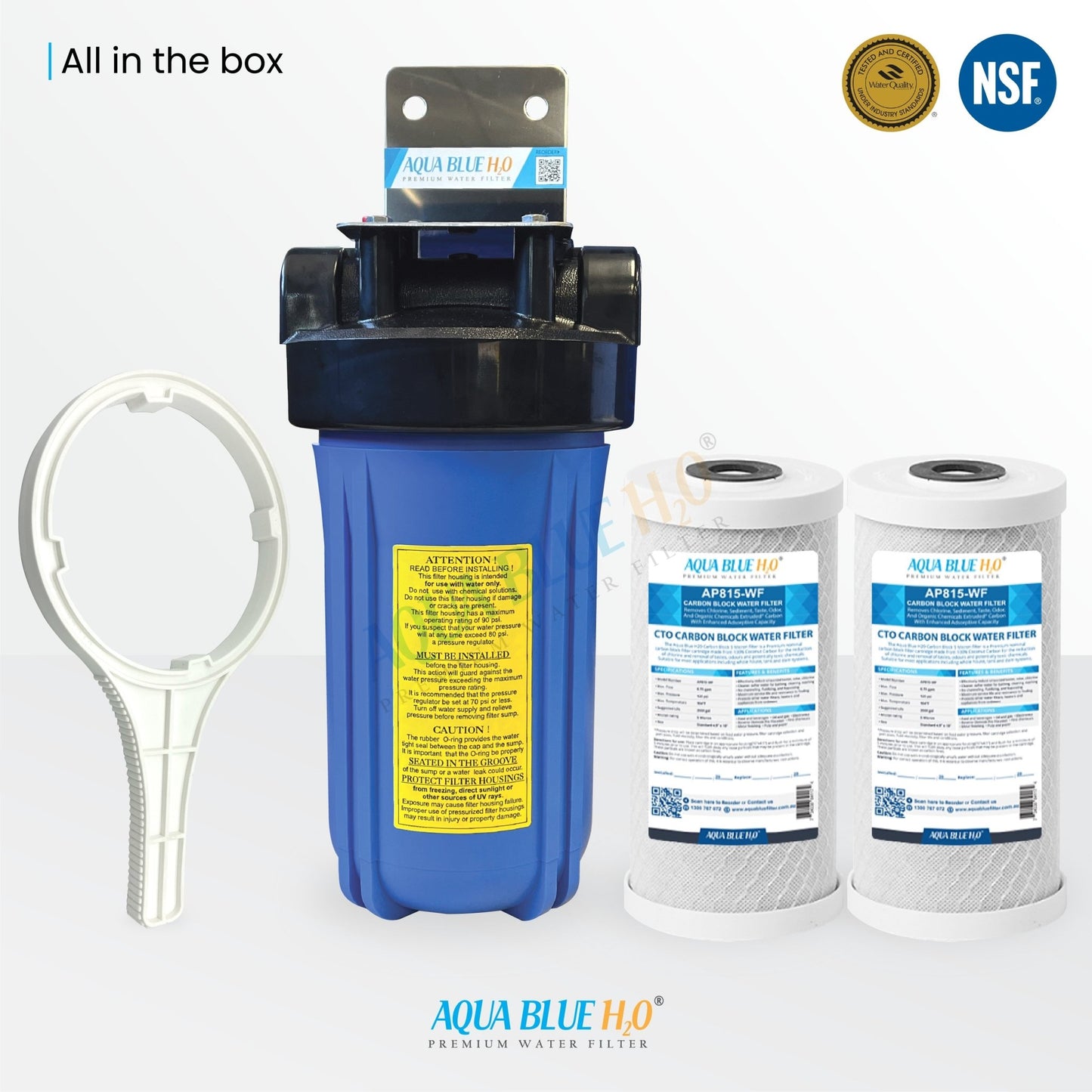 10"x4.5" Big Blue Single High Flow Whole Housing System 3M AP815 Compatible - WATER FILTER DISTRIBUTORS
