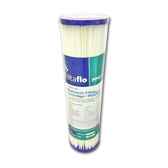 PURETEC 10" PLEATED SEDIMENT CARTRIDGE 20 MICRON WATER FILTER