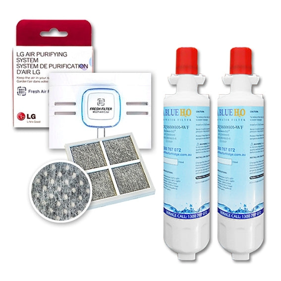 2x LG Replacement Water Filter LT700P + LT120F Generic Air Filter