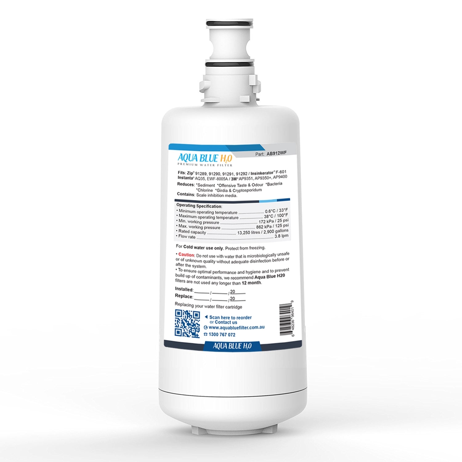 ZIP 3 Micron  GlobalPlus Generic Replacement Water Filter 91292