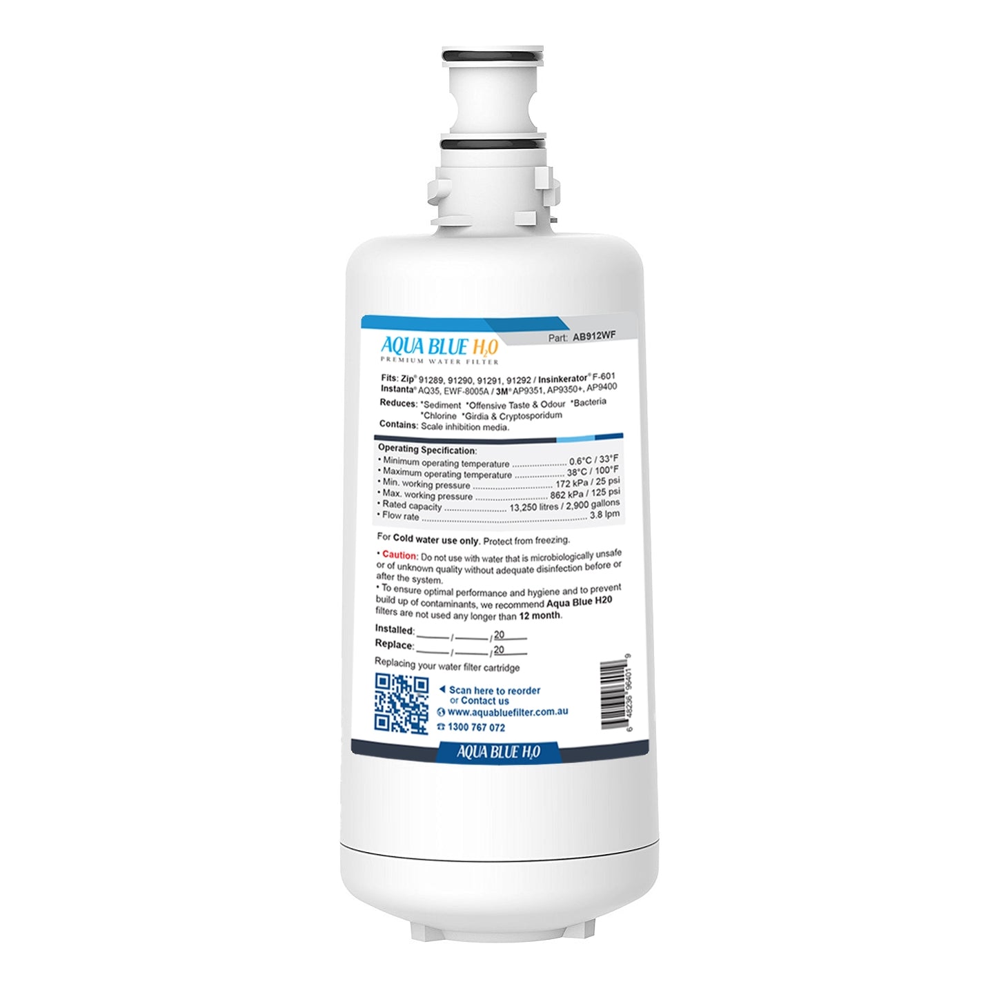 ZIP 3 Micron  GlobalPlus Generic Replacement Water Filter 91292