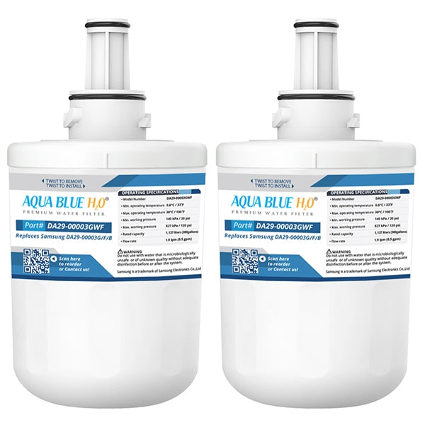Aqua Blue Filter Generic Replacement for Samsung DA29-00003G, A, B, F Fridge Water Filter
