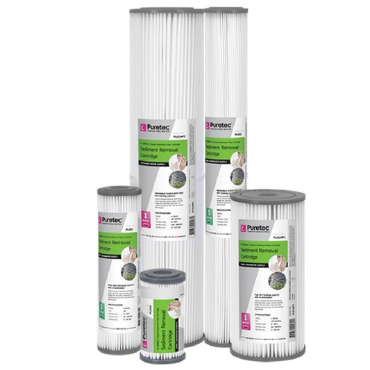 Puretec PL20MP2 Pleated Sediment Water Filter Cartridge 4.5 x 20 inch 20 Micron