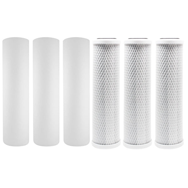 OmniFilter ROR2000-S-05 Reverse Osmosis Replacement Filters Set - Activated Carbon Block Filter, Sediment Filter