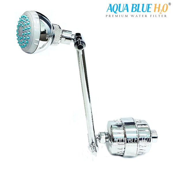 AQUA BLUE H20  SHOWER WATER FILTER & ROSE COMPLETE PACKAGE SF350ARM-B