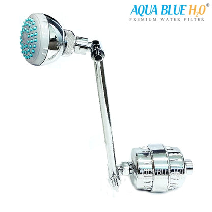 AQUA BLUE H20  SHOWER WATER FILTER & ROSE COMPLETE PACKAGE SF350ARM-B