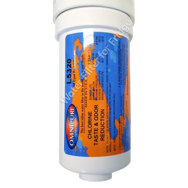 Omnipure L Series L5320 Water Filter RV 6" with L-Series Valved Head with 1/4" Quick Connect Fittings