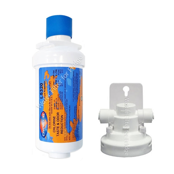Omnipure L Series L5320 Water Filter RV 6" with L-Series Valved Head with 1/4" Quick Connect Fittings
