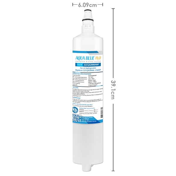 LG 5231JA2006A/LT600P FRIDGE WATER FILTERS BY  AQUA  BLUE H20 