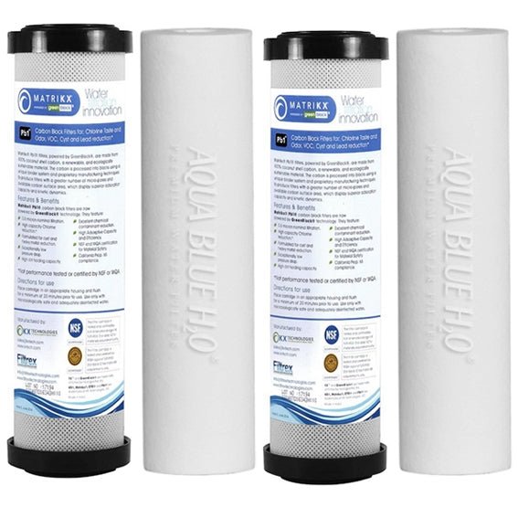 2 x 5 micron sediment & 2 x 0.5 micron Matrikx PB1 lead removal cartridge 10" - WATER FILTER DISTRIBUTORS
