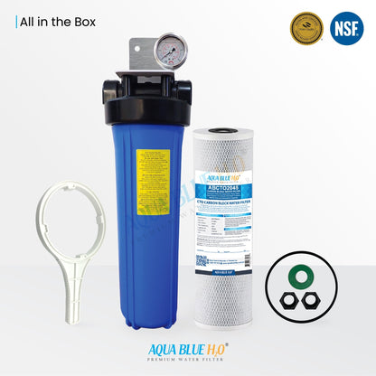 20 Inch Big Blue Whole House Water System with CTO Carbon Block Filter 5 Micron - WATER FILTER DISTRIBUTORS