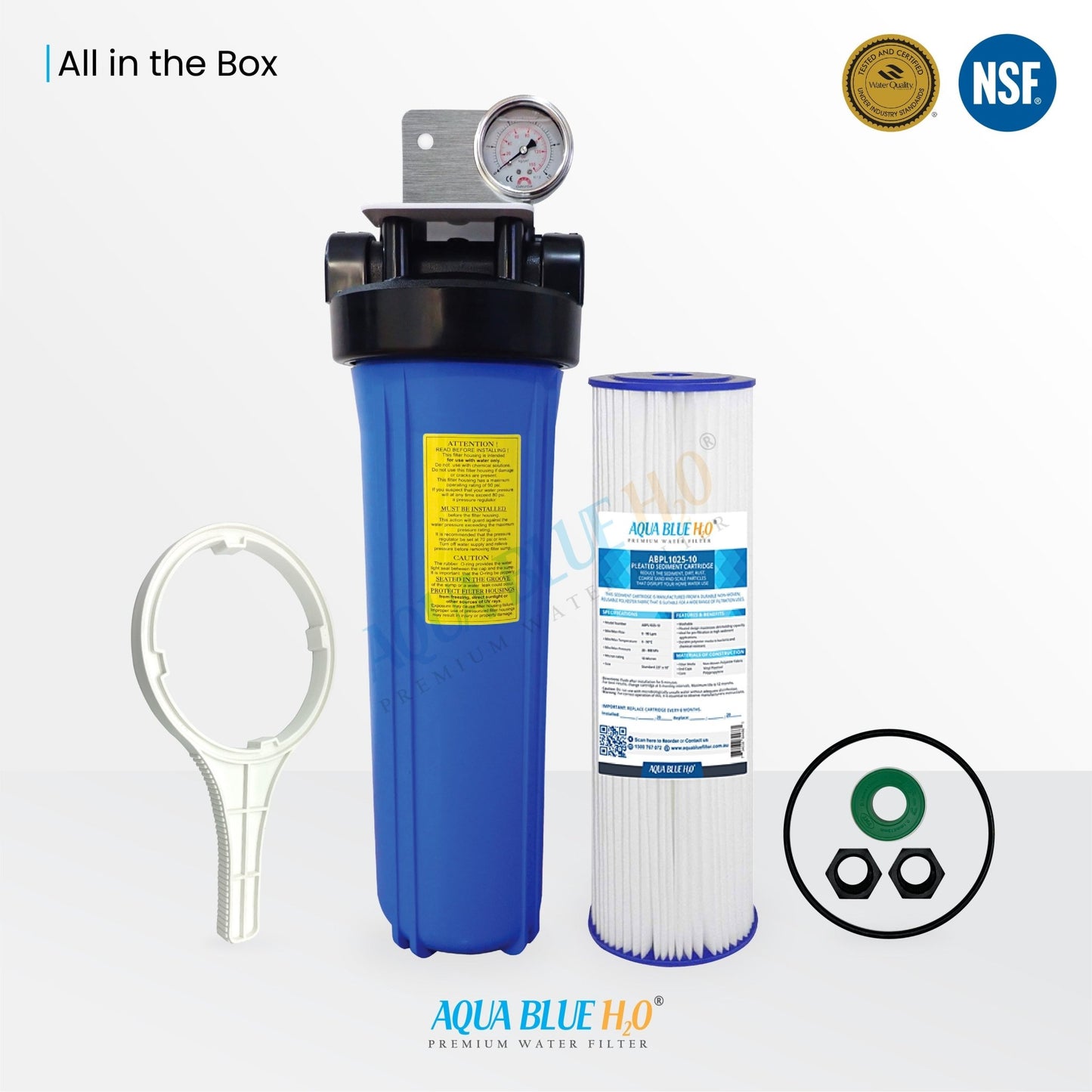 20 Inch Big Blue Whole House Water System with Pleated Sediment Filter - WATER FILTER DISTRIBUTORS