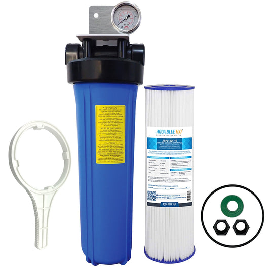 20 Inch Big Blue Whole House Water System with Pleated Sediment Filter - WATER FILTER DISTRIBUTORS