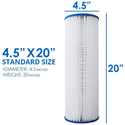20" X 4.5" Big Blue Twin Water Filter Housing with CTO + Pleated Sediment - WATER FILTER DISTRIBUTORS
