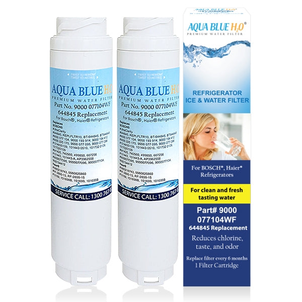 2x 644845/ 740560 9000-077104 UltraClarity Fridge Filter for Bosch Replacement  by Aqua Blue H2O