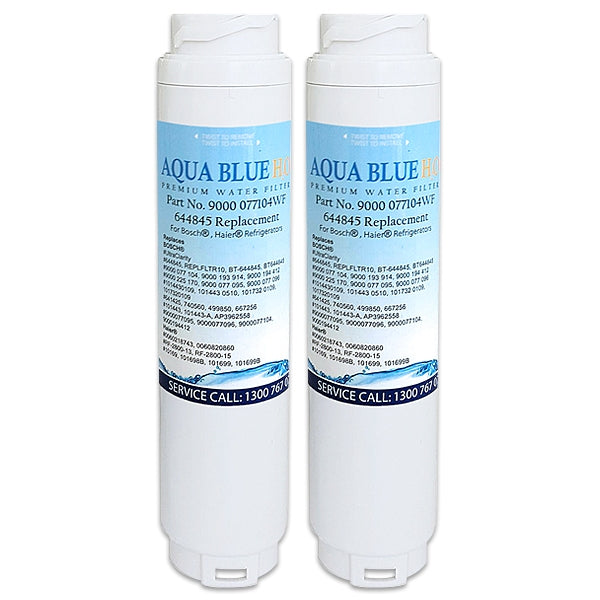 2x 644845/ 740560 9000-077104 UltraClarity Fridge Filter for Bosch Replacement  by Aqua Blue H2O