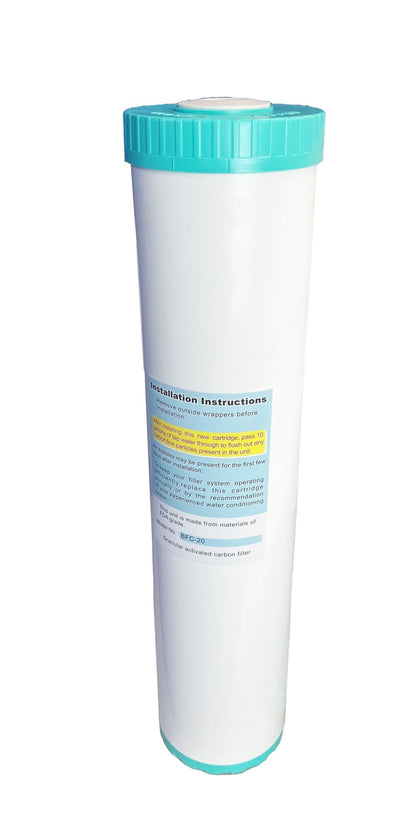2045SilverGAC5 Refillable Coconut GAC Carbon Filter + 20" x 4.5" Pleated Sediment Filter - WATER FILTER DISTRIBUTORS