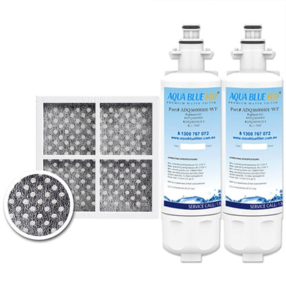 2x LG Replacement Water Filter LT700P + LT120F Generic Air Filter