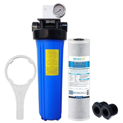 20"x4.5" Big Blue Whole House Water System with CTO Filter - WATER FILTER DISTRIBUTORS