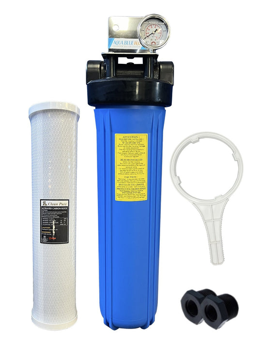 20"x4.5" Big Blue Whole House Water System with CTO Filter - WATER FILTER DISTRIBUTORS