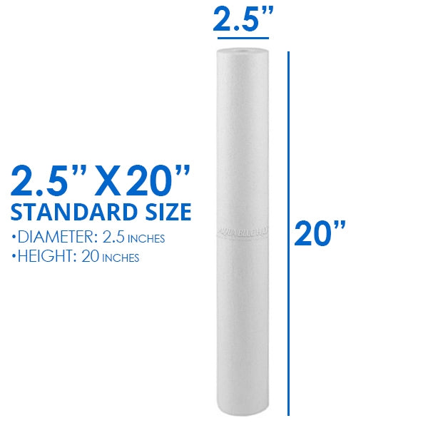 AQUA BLUE H2O 20" POLYSPUN POLYPROPYLENE SEDIMENT CARTRIDGE 10 MICRON WATER FILTER