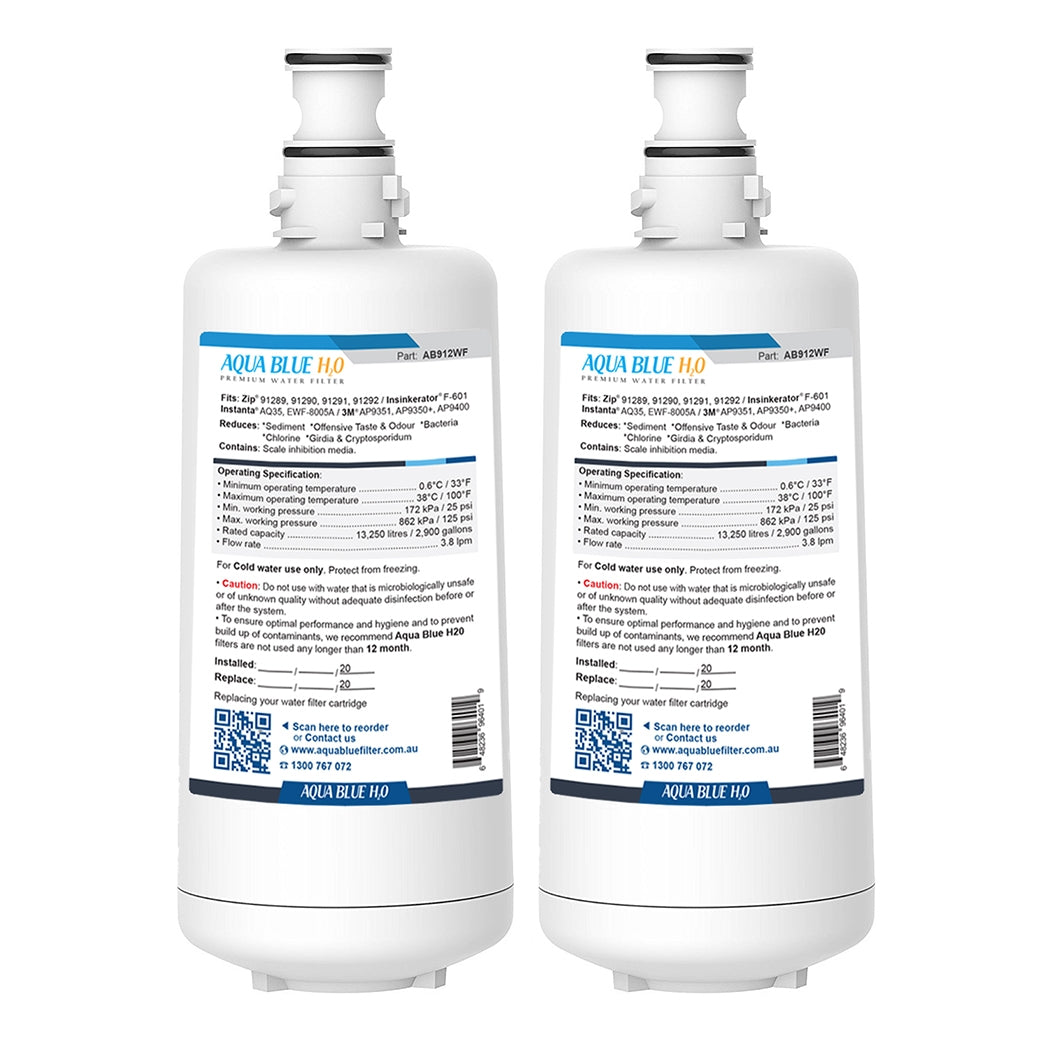 Aqua Blue H20 AB912WF Water filter fits INSINKERATOR F-601 FILTER CARTRIDGE FOR HOT WATER DISPENSER