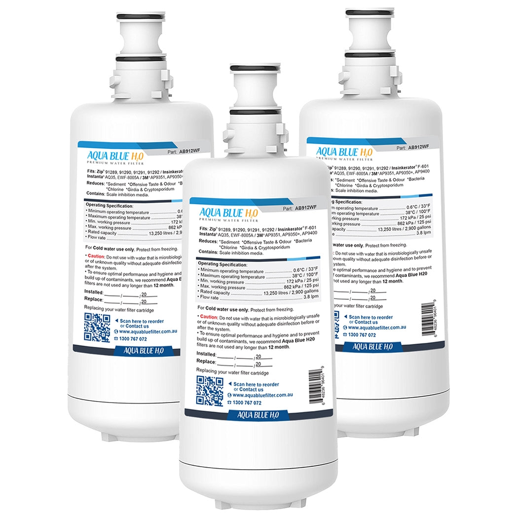 Aqua Blue H20 AB912WF Water filter fits INSINKERATOR F-601 FILTER CARTRIDGE FOR HOT WATER DISPENSER