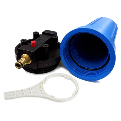 Single Caravan Water Filter System with Puretec Pleated Sediment PP011, Brass Hose Connection Fitting