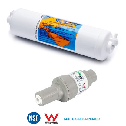 Omnipure K2505 SS Sediment Quick Connect Elbow 1/4" Tube with PLV Water Filter FMP 350