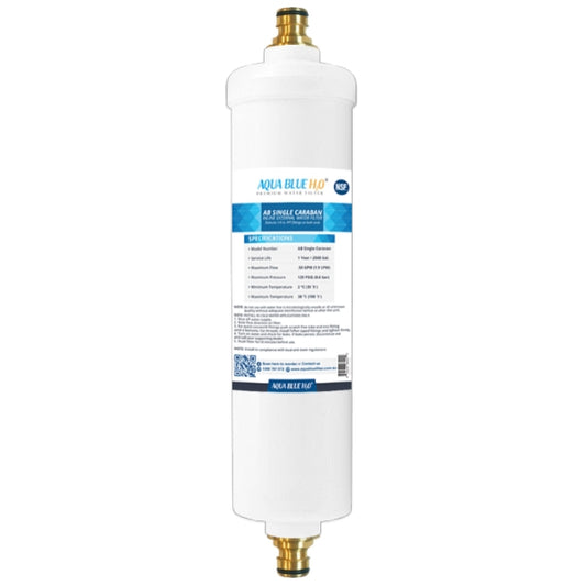 CR20 AB Single Caravan In-line Caravan/RV Water Filter by AQUA BLUE H2O