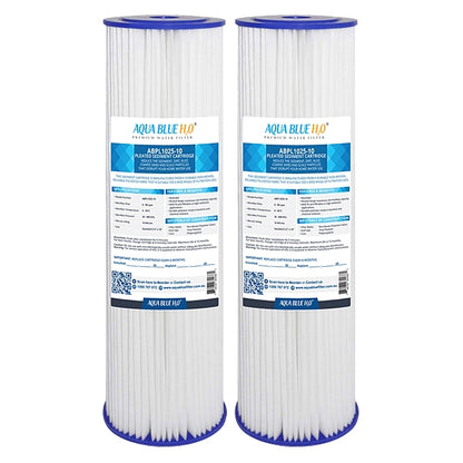 Aqua Blue H20 Washable Pleated Sediment Filter 10 x 2.5 10 Mic