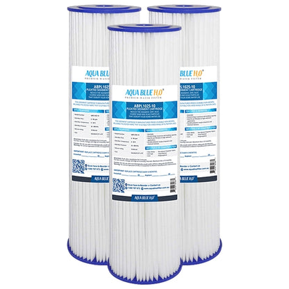 Aqua Blue H20 Washable Pleated Sediment Filter 10 x 2.5 10 Mic